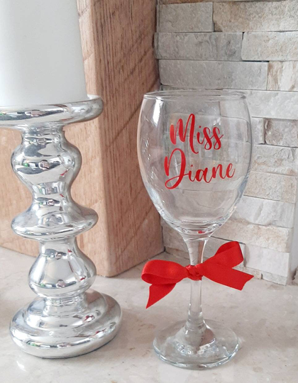 Personalised Wine Glasses, Personalised, Glass, Birthday Secret Santa, Christmas, Xmas, Stocking Filler