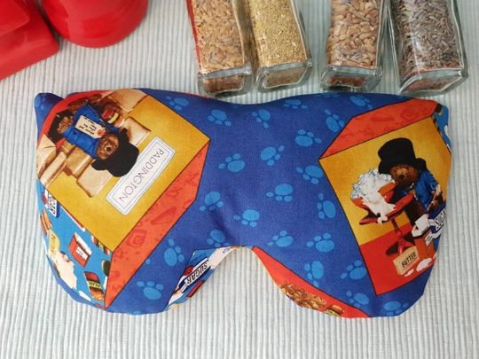 Paddington Bear Weighted Oragnic Eye Pillow, Gift For Yoga Lovers, Best Gifts, Strapless Organic Mask, Pillow