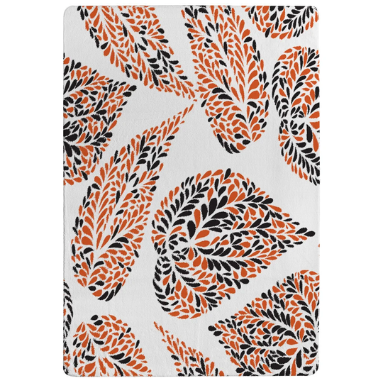 Parker Leaf Droplets Shaggy White/Orange/Black Rug
