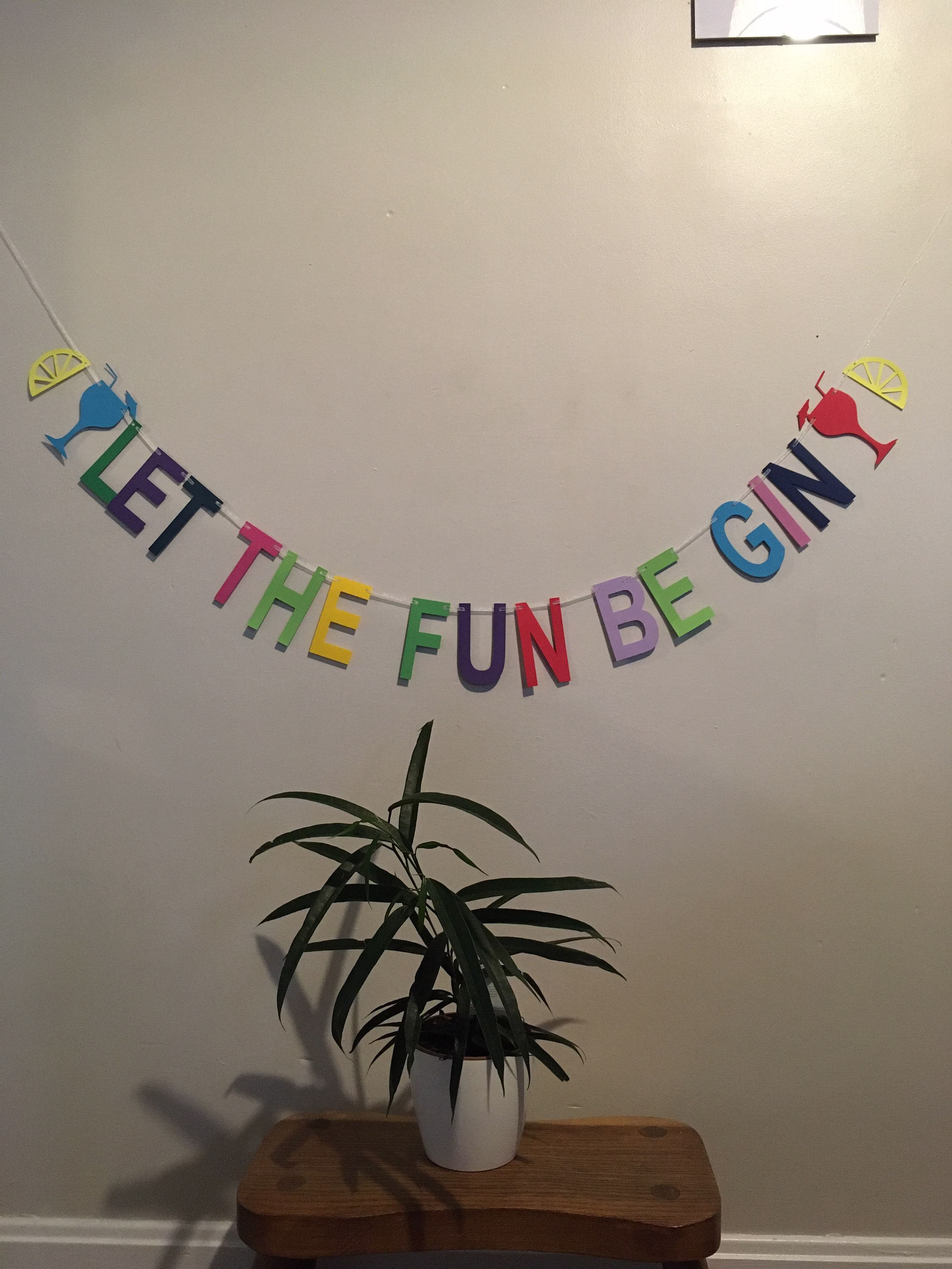 Make Your Own Let The Fun Be Gin Party Bunting, Pub Sign, Bar Sign Bright Party Decor, Garden Bunting Summer Bbq