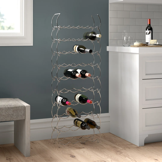Stackrack Floor Wine Bottle Rack in Chrome