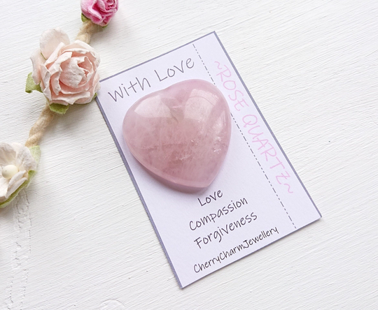 Rose Quartz Heart Gift, 30mm Pink Crystal Magnet, Fridge Natural Gemstone Stone Of Love, Keepsake For Mum, Office White Board Magnet