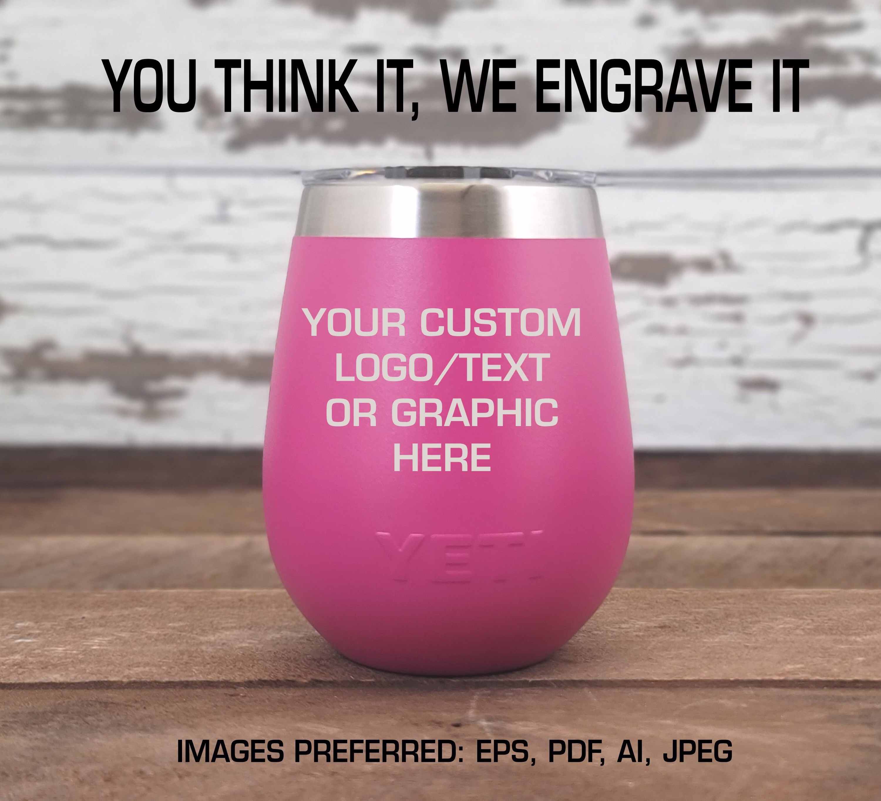 Prickly Pear Pink Personalized Custom Engraved Yeti® Wine With Lid - Limited Edition Cup