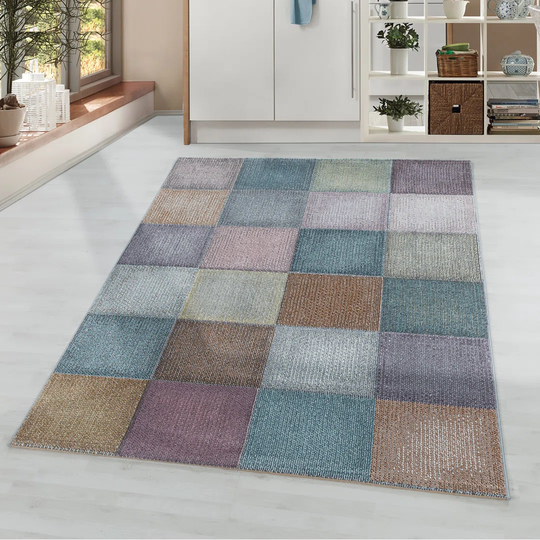 Laymon Flatweave Blue/Brown Rug