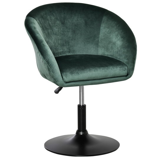 HOMCOM Swivel Bar Stool Fabric Dining Chair Dressing Stool with Tub Seat, Back, Adjustable Height, Green NEXT DAY DELIVERY | Aosom Ireland