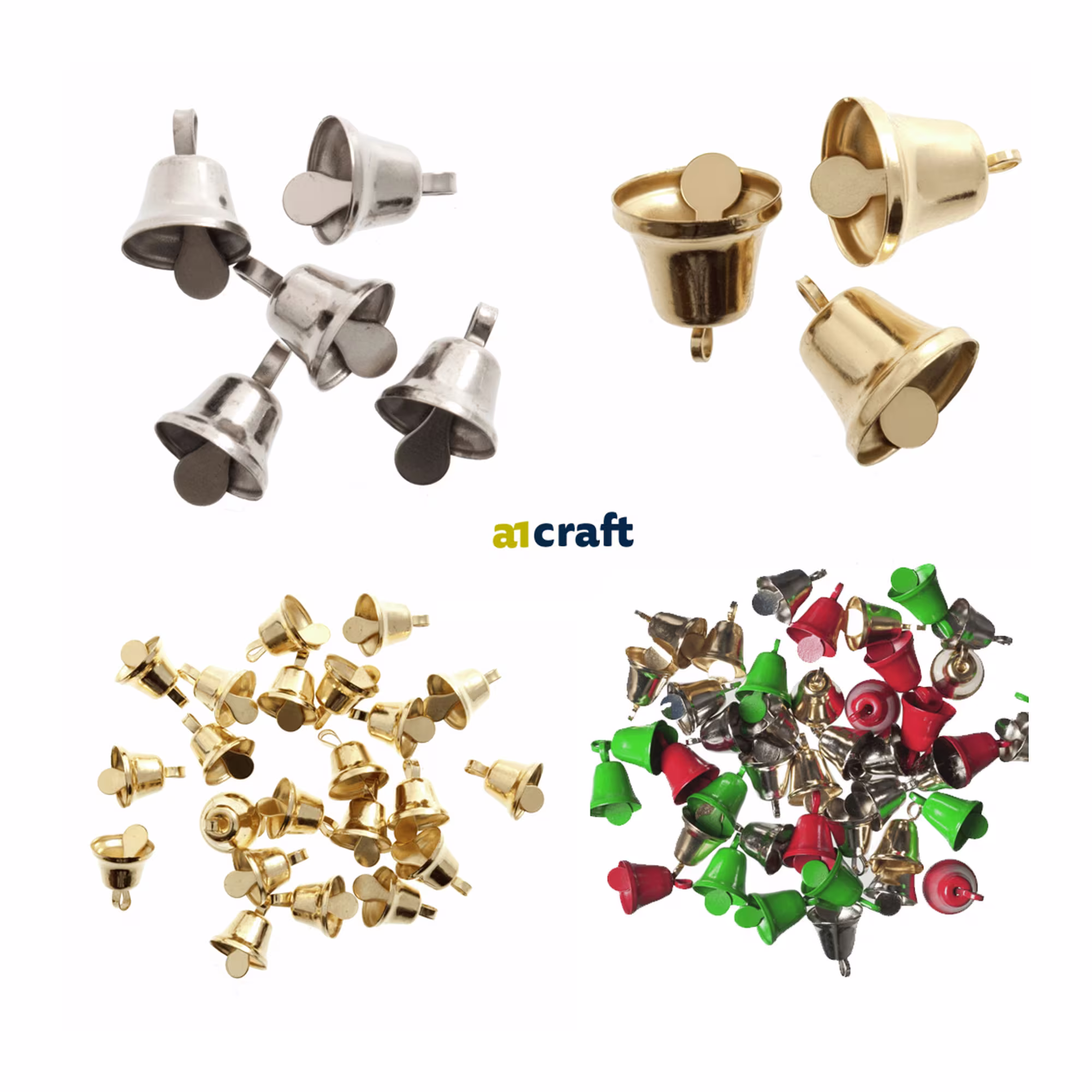 Christmas Craft Gold, Silver, White & Assorted Liberty Bell in Different Size & A Pack