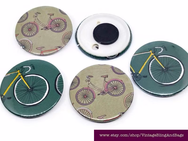 45mm Handmade Bicycle Magnet, Fridge Bike Refrigerator Gift, Travel Noticeboard Magnet