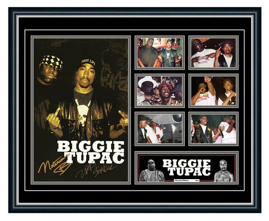 Tupac Shakur 2Pac & The Notorious Big Biggie Smalls Signed Photo Limited Edition Framed Memorabilia