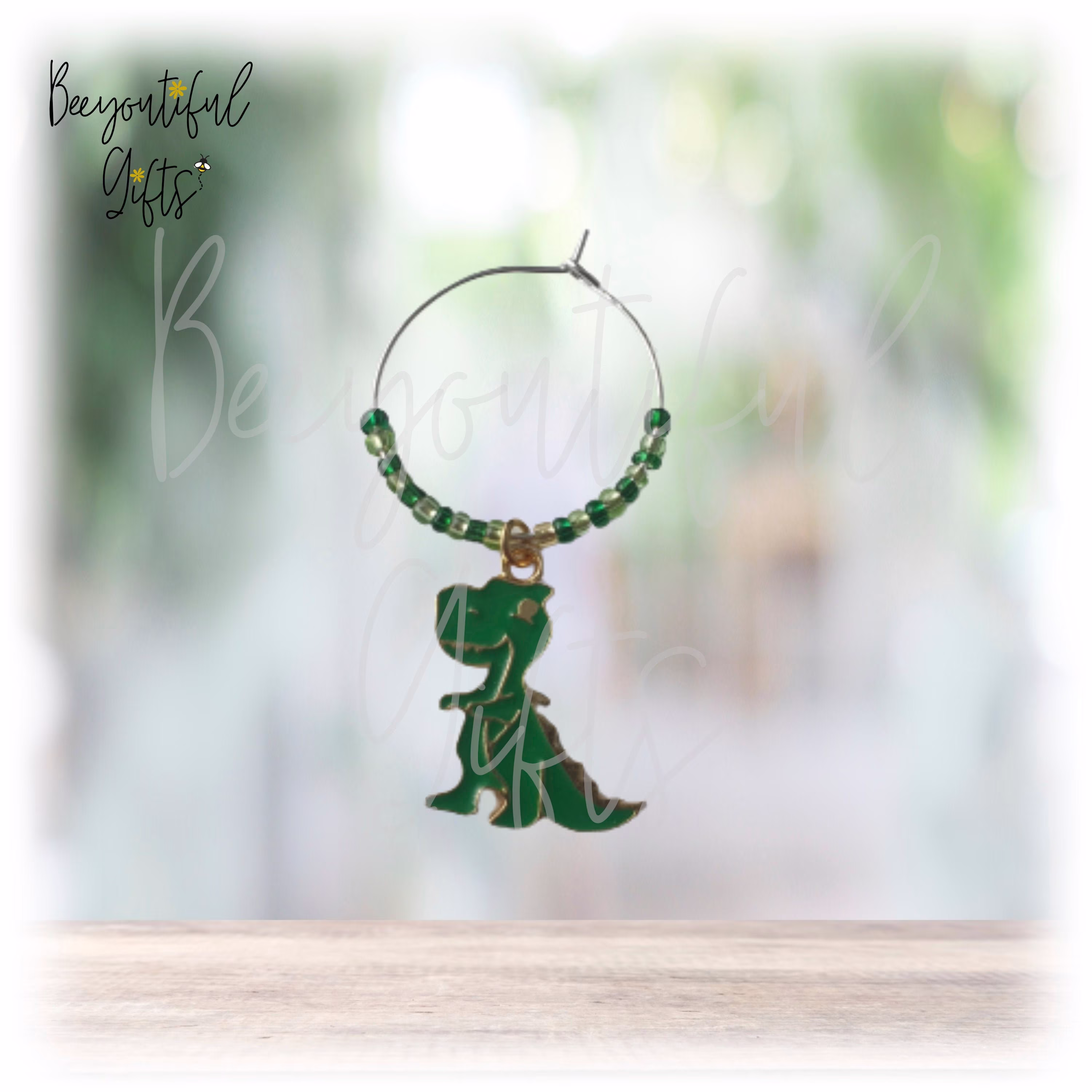 Dinosaur Wine Glass Charm - Handmade To Order Choose Your Colour Scheme