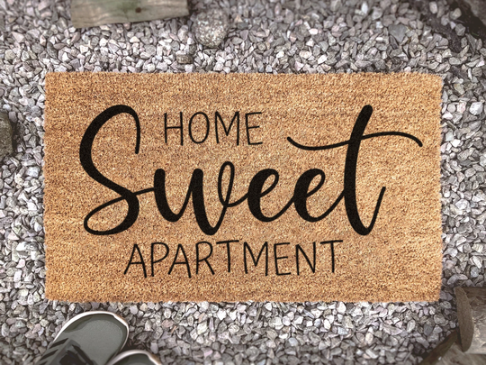 Home Sweet Apartment Doormat - Coir Welcome Mat Door Gift For Them Housewarming Decor