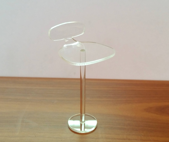 Bar Stool 112 Scale, Acrylic-Perspex, Minimalist Modern Style Design, Hand Made, Contemporary Furniture, Clear Dollhouse Chair
