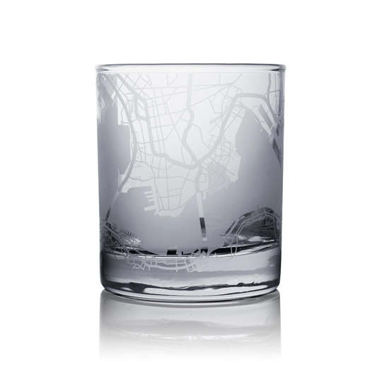 Hong Kong/Guangzhou Shenzhen Map Whiskey Glass, 10.5 Oz
