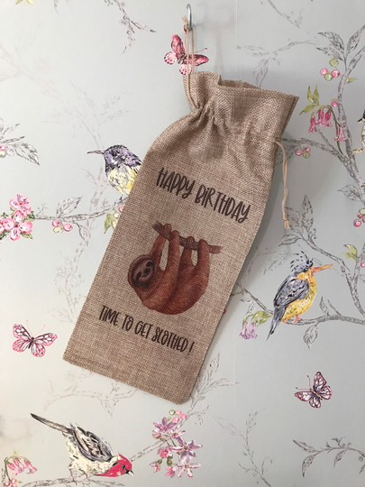 Sloth Bottle Bag, Sloth Gift Bag, Novelty Wine Bag, Wine Bag Gifts