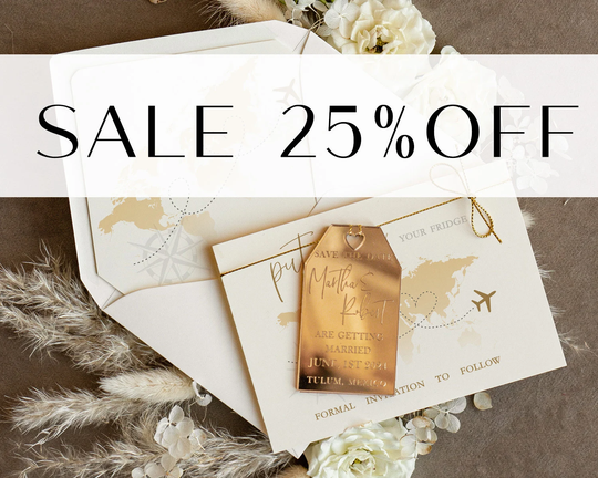 Gold Travel Save The Date Acrylic Tag Magnet Card Luggage Wedding The Dates Magnets Our Cards Destination