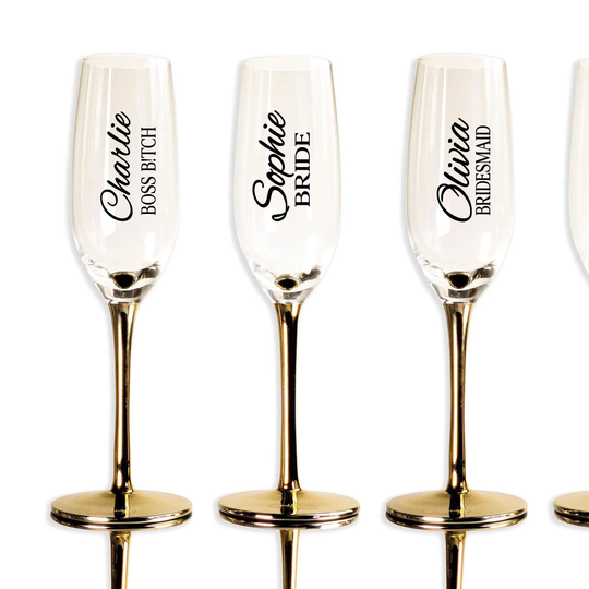 Personalized Name For Champagne Flute, Wine Glass Decal, Bride Bridesmaid Name Stickers Only, Wedding Decorations