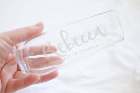 Personalised Etched Bridal Party Gift, Bridesmaids Gifts, Champagne Flutes, Stemless Wine Glass, Stemless Flutes, Maid Of Honour, Permanent