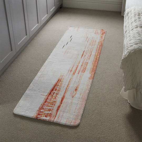 Loughlin Pier Designer Shaggy Orange/Cream Rug