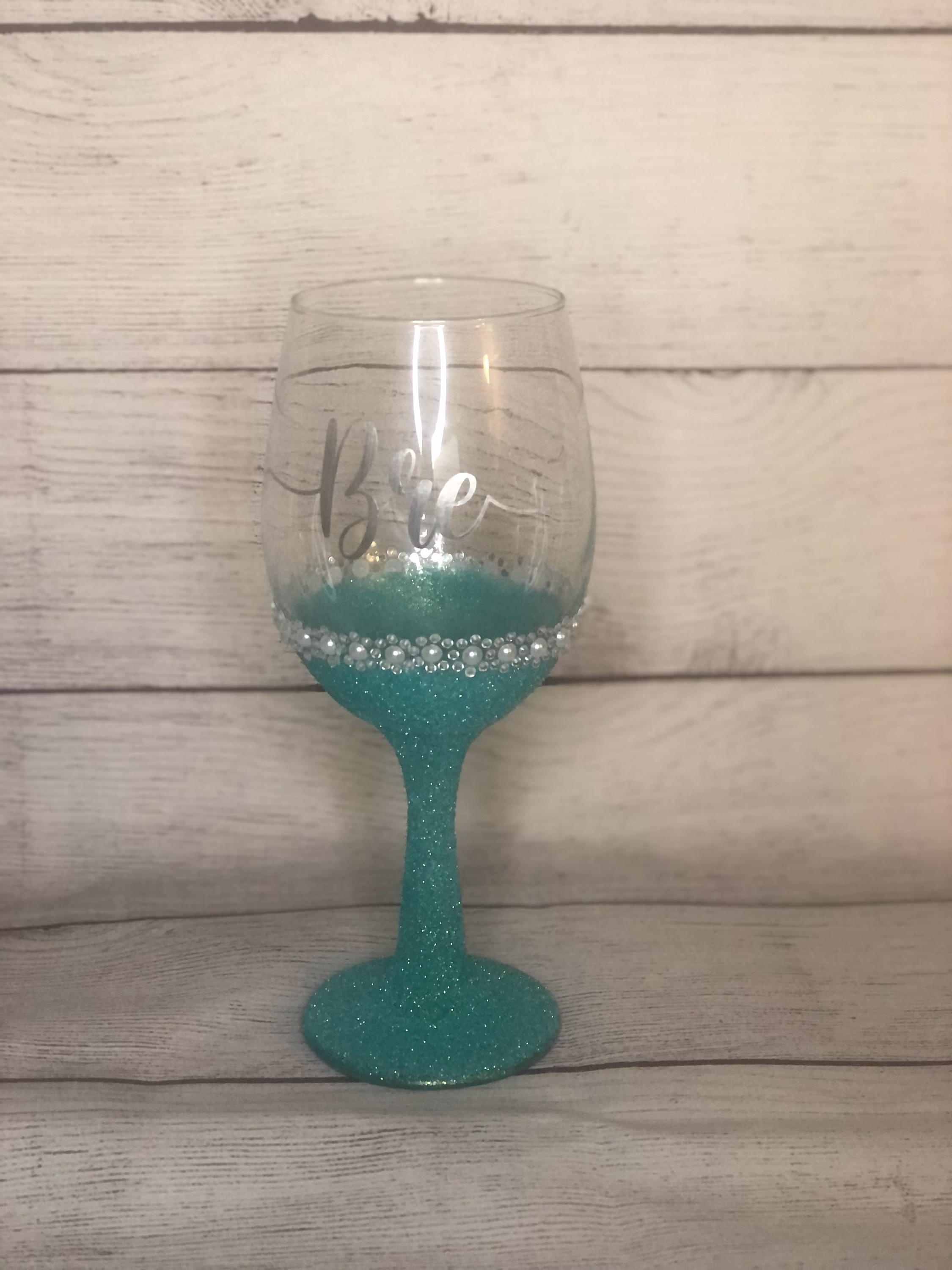 Custom Glitter Wine Glasses