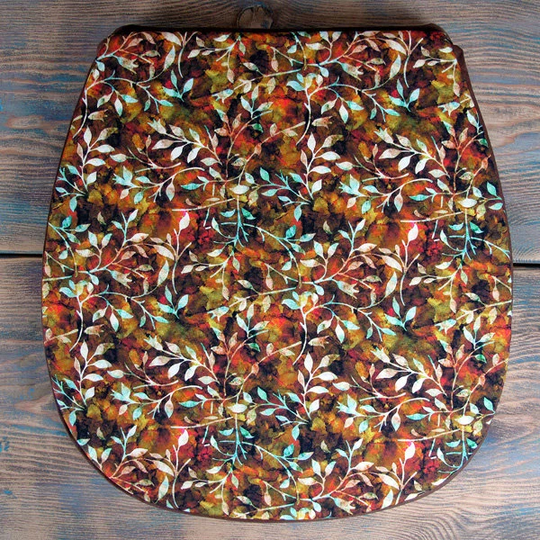 Set Of 4, 6 Or 8 Autumn Classic D Seat Pads, Chair Pads, Autumn Printed Brown Kitchen Chair Pad. Bistro, Bar Patio Seat Cushions