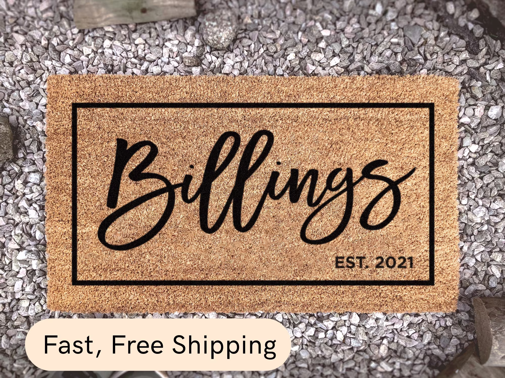 Family Surname Doormat - Personalized Custom Housewarming Established Date New Home Decor Wedding Gift Newlyweds