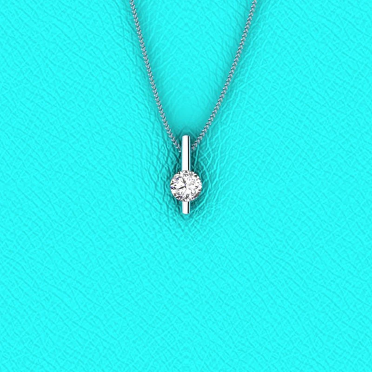 14K White Gold 0.34Ct Diamond Pendant