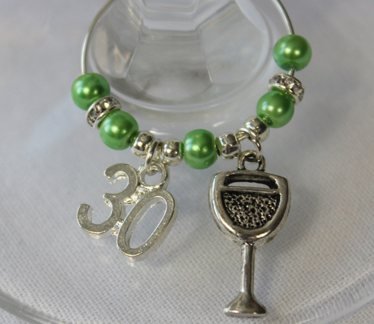 30Th Party Charm - Birthday Gift/Wine Glass Charms