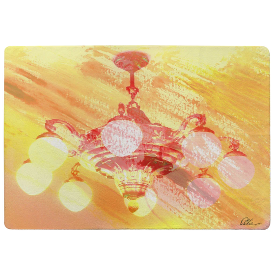 Columbus Chandelier Designer Shaggy Orange Rug