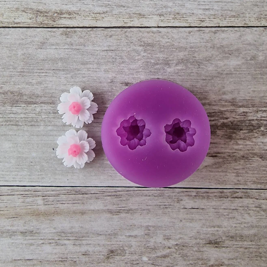 Resin Silicone Stud Earrings Mould - 12mm Dahlia Flower Mold, 3D Polymer Clay Mold, Resin Flexible Mould, Supplies