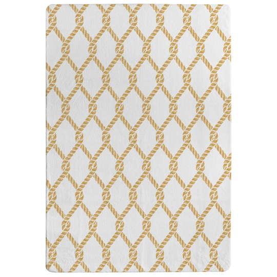 Knowles Chainlink Rope Shaggy White/Gold Rug