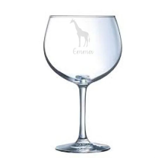 Personalised Giraffe Engraved Gin Glass, Gift, Gifts, Lover