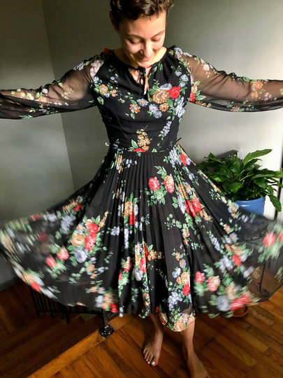 90S Vintage Myer Sutherland Gauze Dress - Size 12 Boho Melbourne Romantic