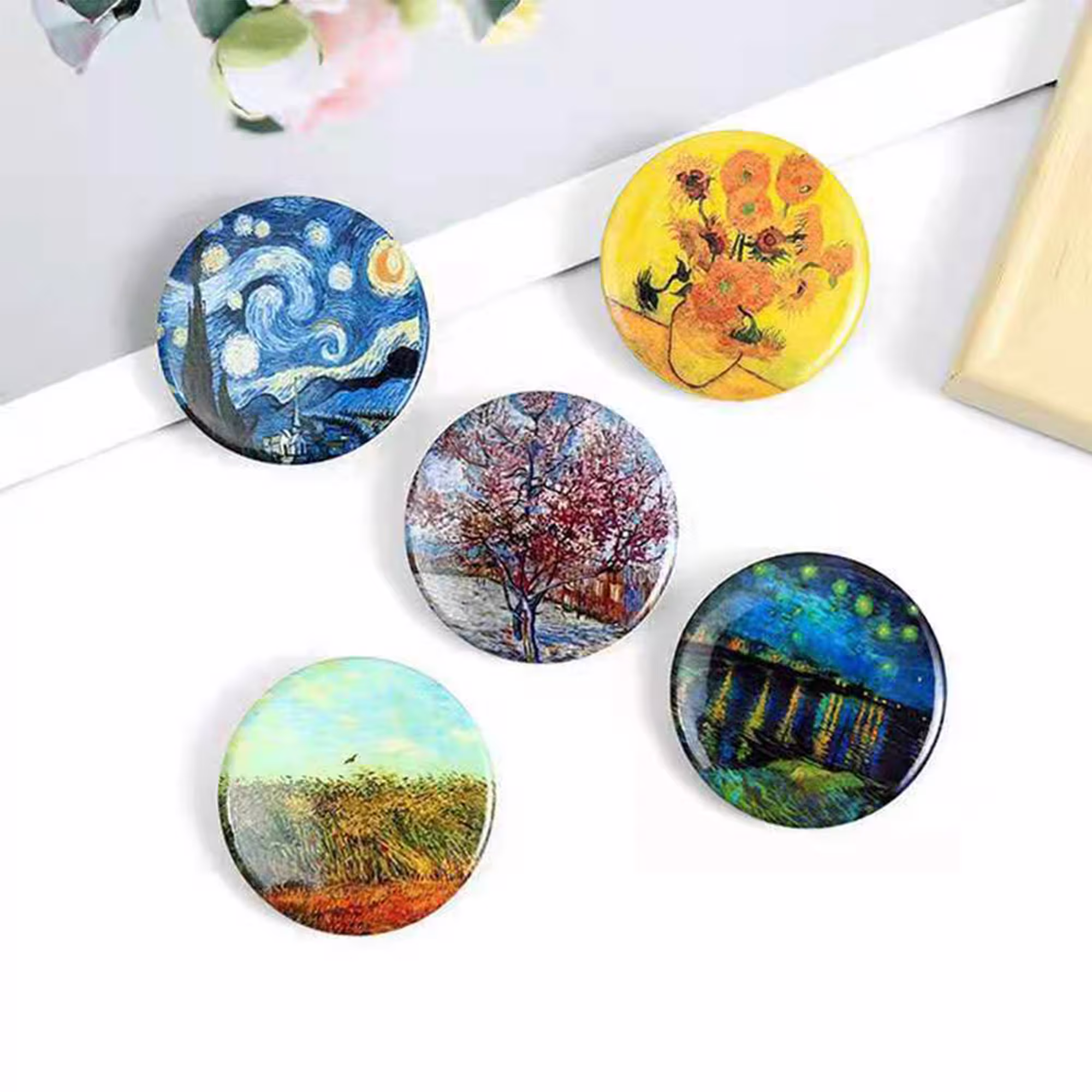 Chrismas Gift Photo Pins Buttons Badges Holiday Ornament, Clear Top With Customized Photo, Family