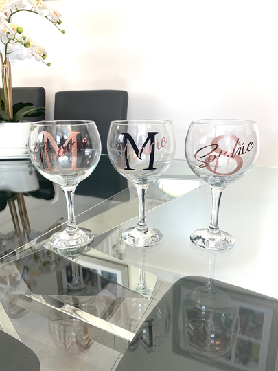 Personalised Gin Glass, Balloon Name Birthday Gift, Gift For Her, Teacher Custom 18Th, 21st, 30Th