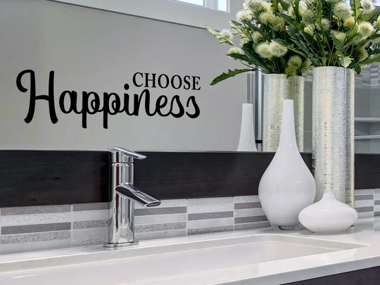 Choose Happiness Script | Wall Decal Vinyl Bathroom Sticker Decor