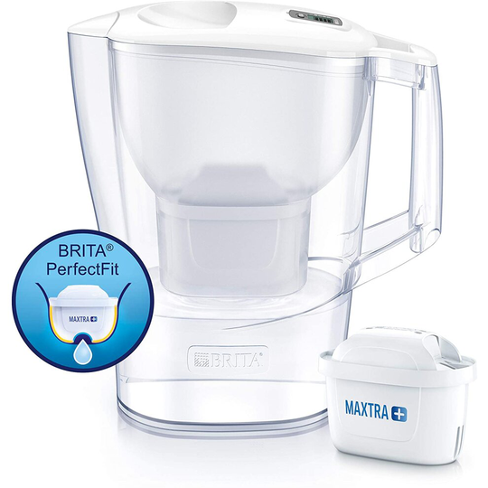 BRITA S0500 Aluna Fridge Water Filter Jug Remove Impuities, White, 2.4 L