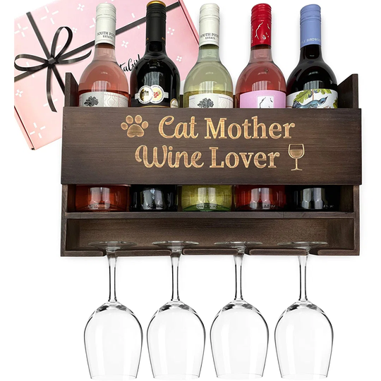 Cat Lover Gifts For Women Or Wine Gifts For Women. Our Cat Mother Wine Lover Wine Rack Or Cat Themed Gifts For Women Are Ideal Cat Gifts For Cat Lover