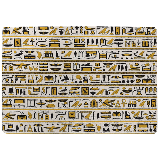 Payne Ancient Egyptian Hieroglyphs Shaggy Gold/Black/White Rug