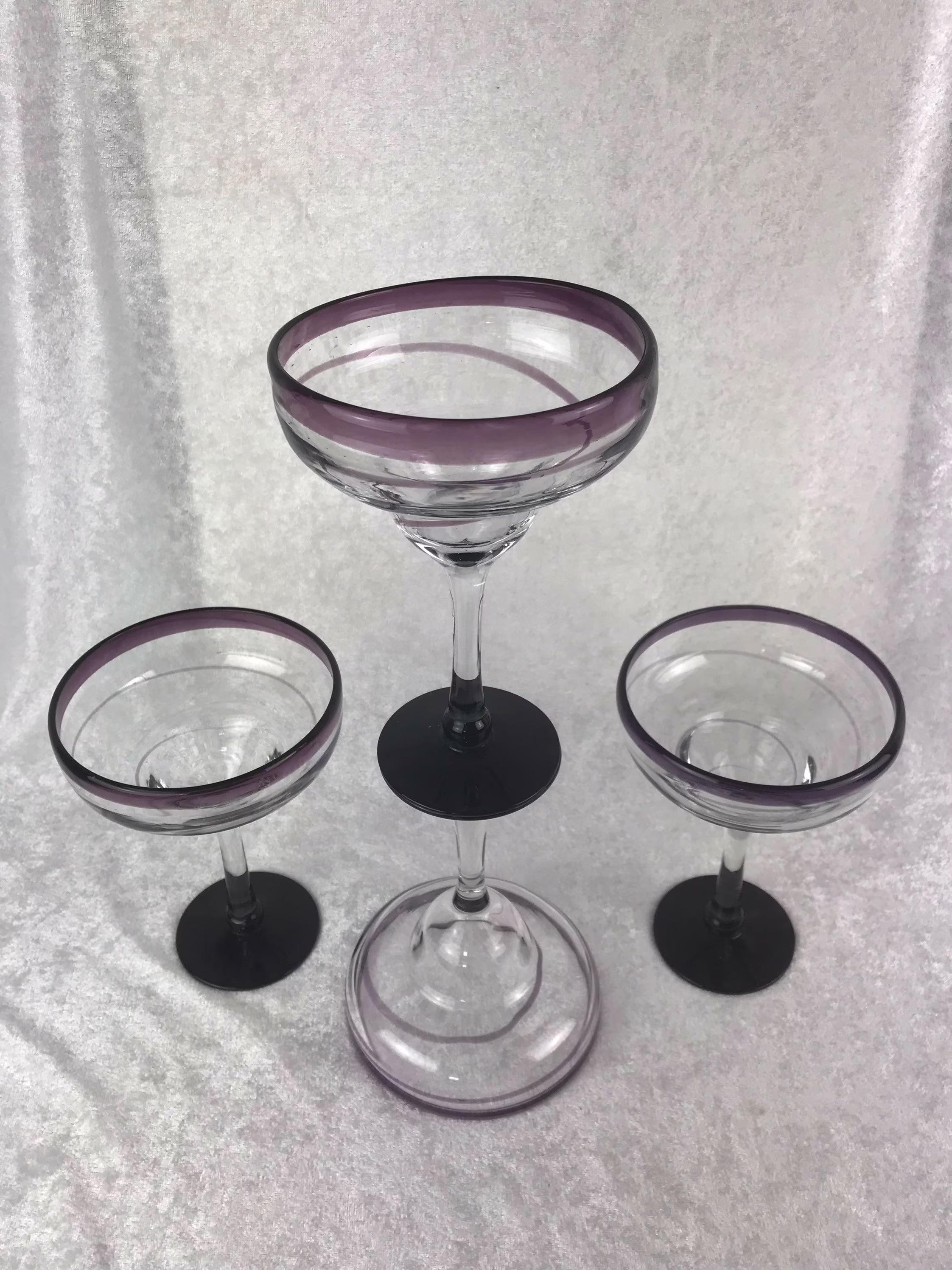 Swirled Purple Margarita Glasses, Set Of Four