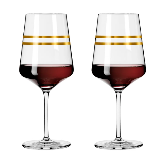 RITZENHOFF CELEBRATION DELUXE Red Wine Glass Set #1 by Sonja Eikler, made of crystal, 540ml, in a gift box