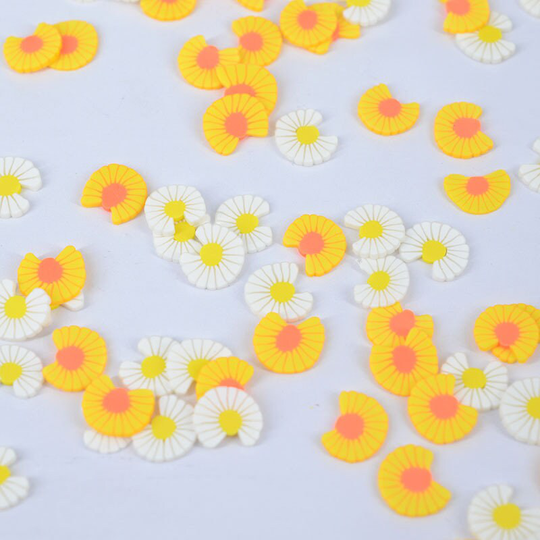 White Yellow Dandelion Polymer Clay Fimo Slices Sprinkles For Diy Crafts Making Slime Filling Nail Decoden Resin Fillers