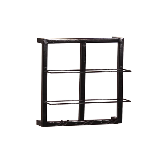 Stanfield 12 Bottle Wall Mounted Wine Bottle & Glass Rack in Black
