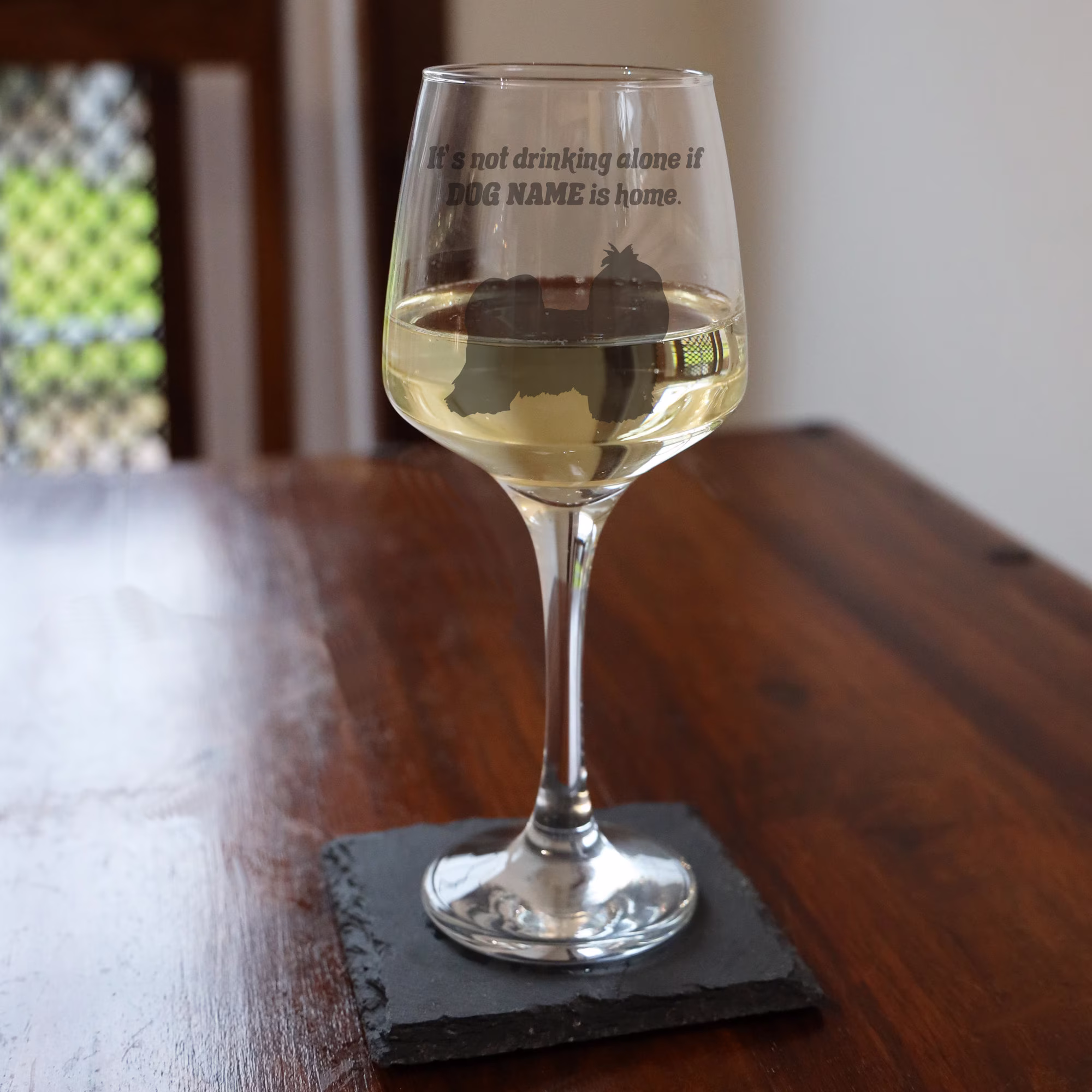Personalised Engraved Shih Tzu Wine Glass Gift | Dog Lover Owner Birthday Gifts From The Novelty