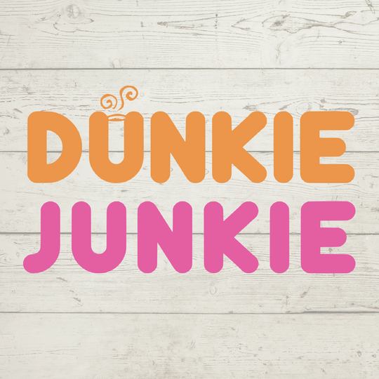 Dunkie Junkie Vinyl Decal | Tumbler Decal Camper Wine Glass Car Window Golf Cart Phone