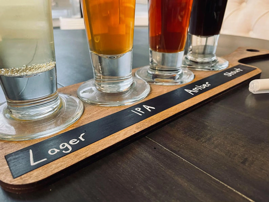 Flight Board With Erasable White Or Chalk | Personalized Beer Whiskey