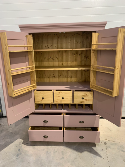Narrow 4Ft Handmade & Painted Kitchen Larder/storage Unit
