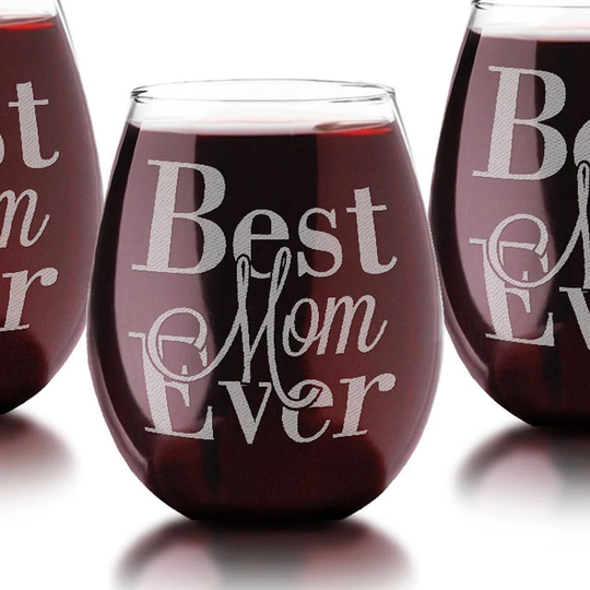 stemless 21 Oz Best Mom Ever Mothers Day Wine Glass Birthday Gifts For Mommy Mama New From Husband Children Son Daughter