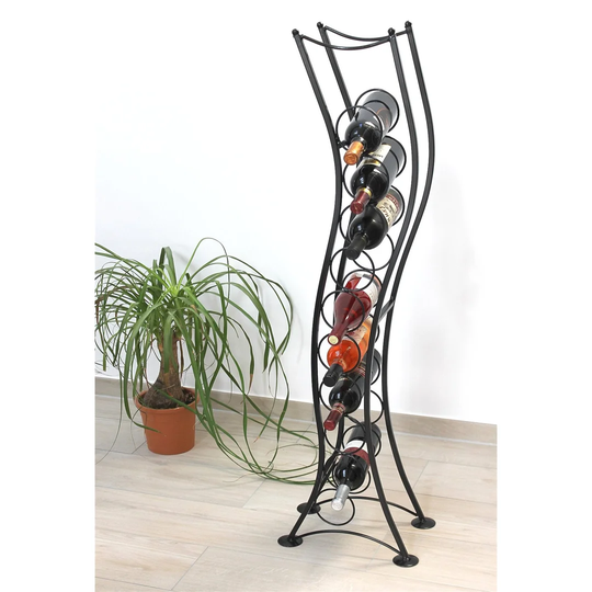 Wyman 10 Bottle Wine Bottle Rack in Black