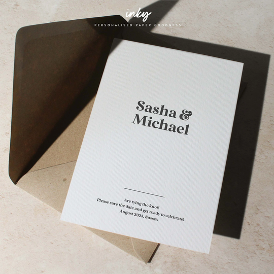Save The Date, Simple The Modern Personalised Our Date Cards, Stylish Sabetha