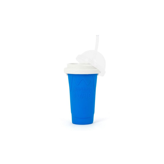 (Blue) DIY Homemade Smoothie Cups Freezes Drinks Cup Double Layer, Shake Smoothie Cup, Quick Frozen Smoothies Slushy Ice Cream Maker Milk Shake Make