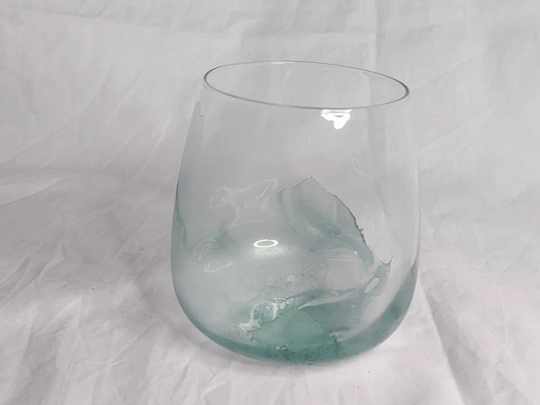 Green Stemless Wine Glass